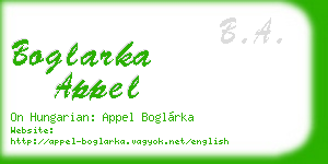 boglarka appel business card